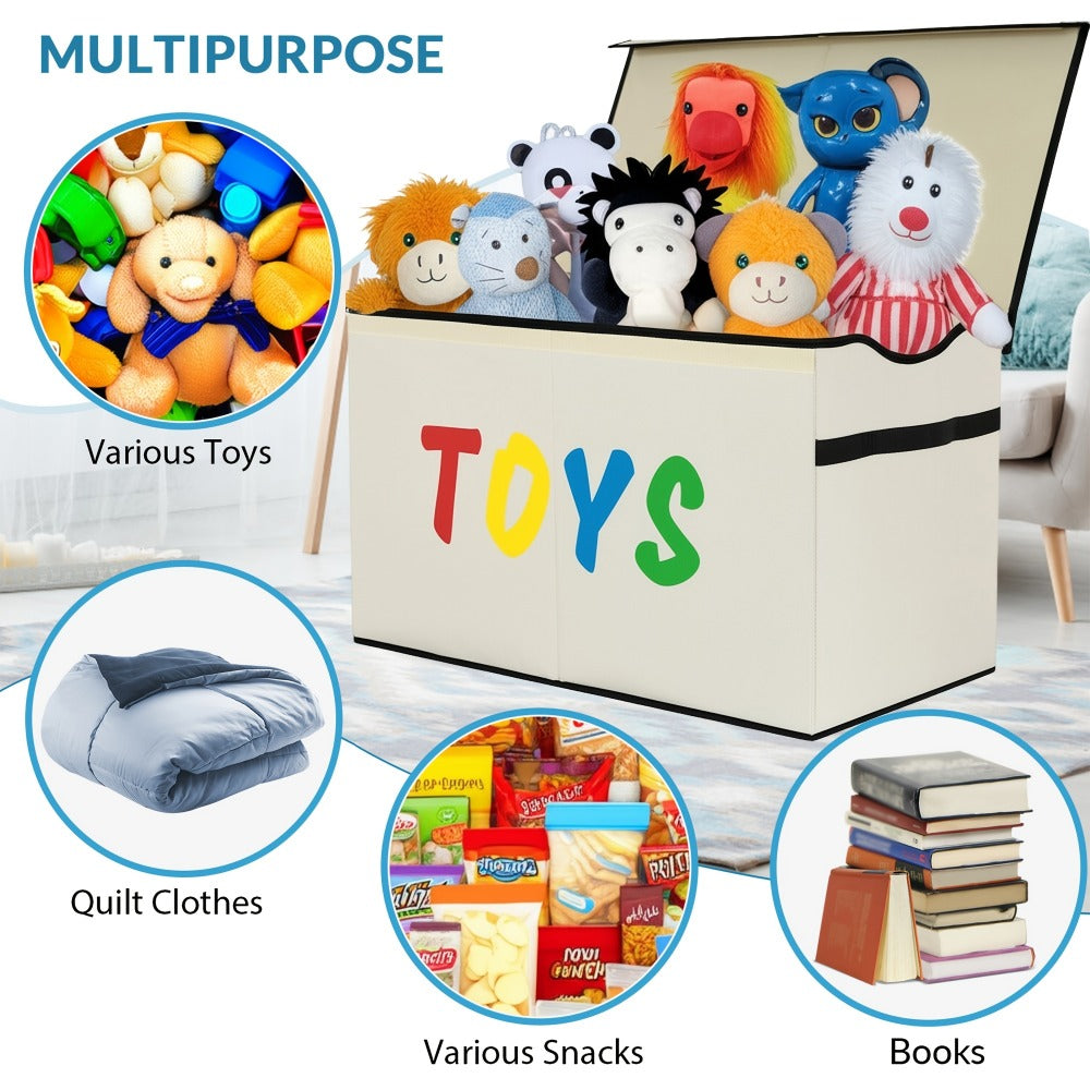 Extra-Large Kids Toy Storage Chest, Foldable Toy Box for Kids' Room detail image - detail view 9