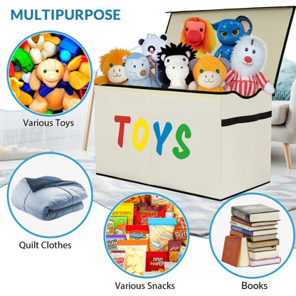 Extra-Large Kids Toy Storage Chest, Foldable Toy Box for Kids' Room detail image - detail view 9