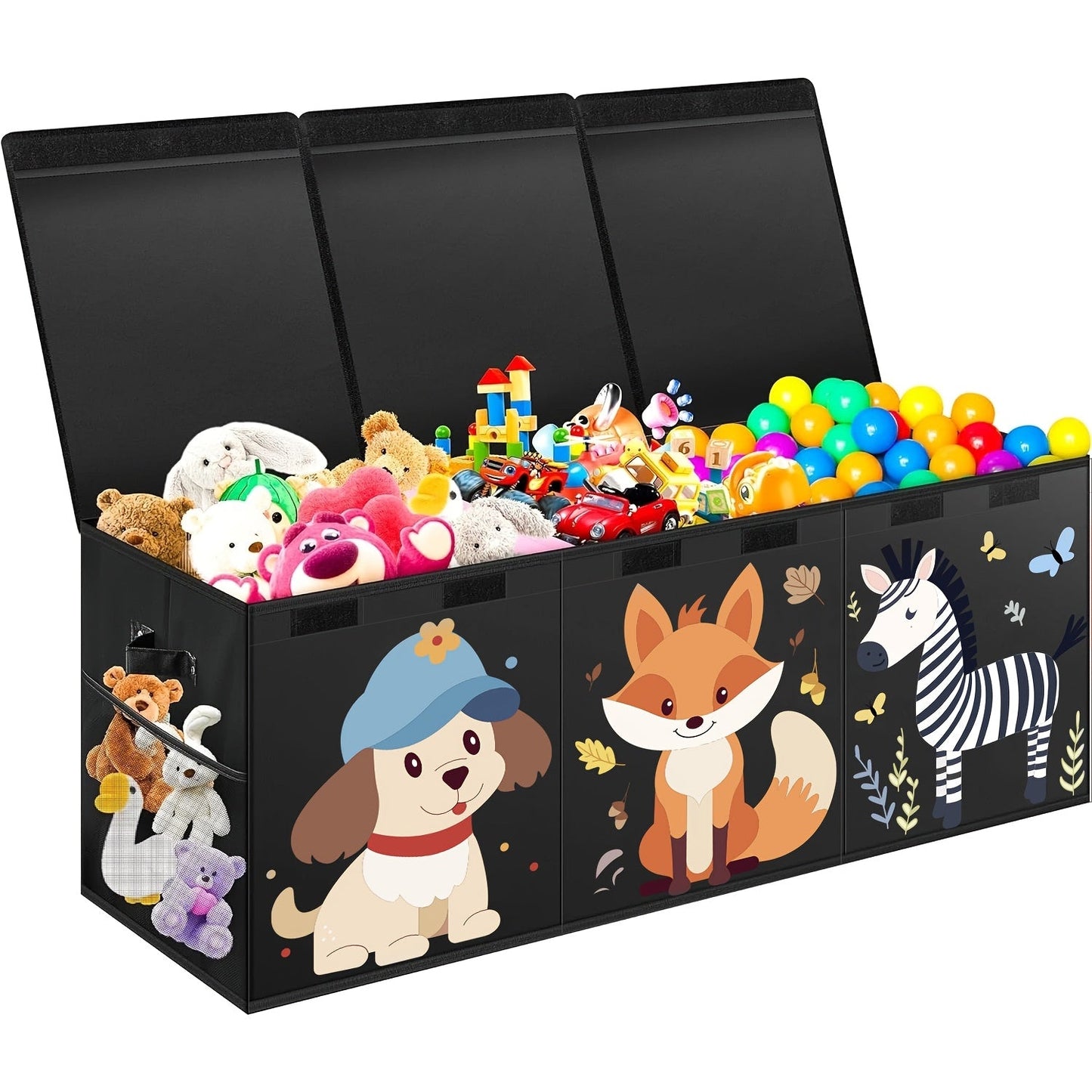 Storage Organizer Box shown in the Animals - 3 grids option