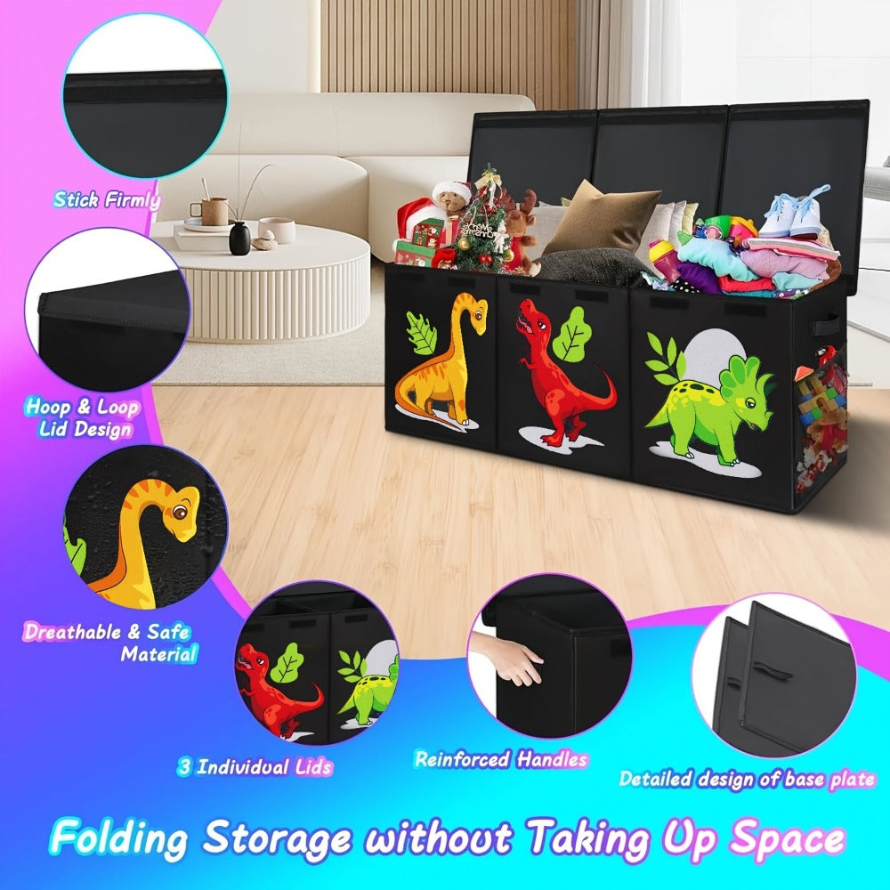 Extra-Large Kids Toy Storage Chest with Secure Lid for Kids' Room detail image - detail view 10