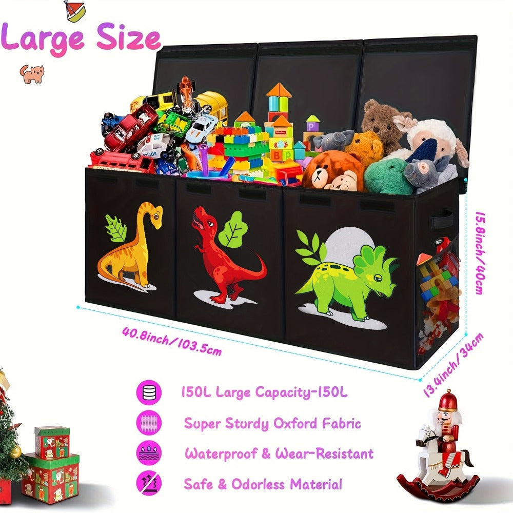 Extra-Large Kids Toy Storage Chest with Secure Lid for Kids' Room detail image - detail view 7