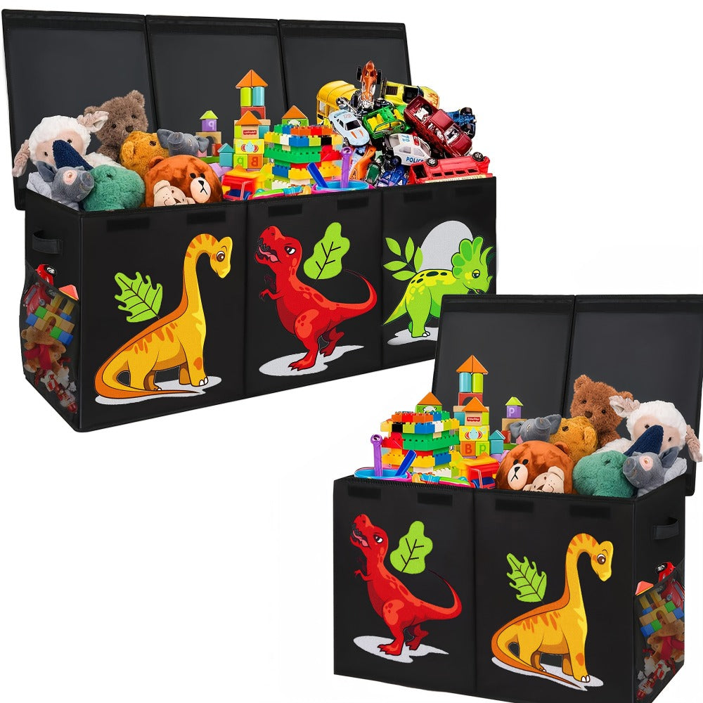 Storage Organizer Box, Extra Large Collapsible Kids with Lid Dinosaur Animal Print Chest shown in the main product view
