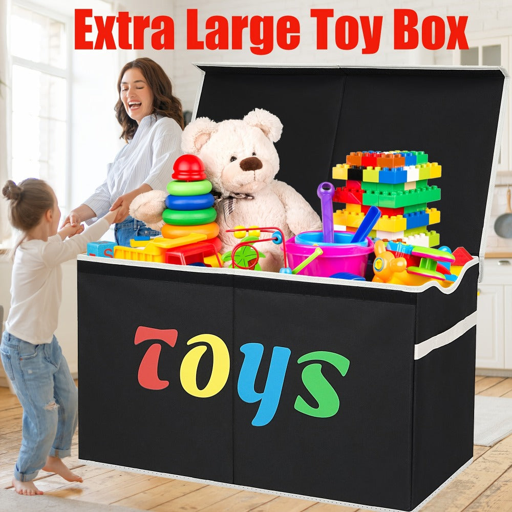 Storage Chest, Extra Large Collapsible Kids Toy with Lid 31.7 Gallon Sturdy Organizer Bin shown in the main product view
