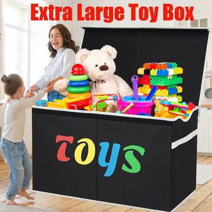 Storage Chest, Extra Large Collapsible Kids Toy with Lid 31.7 Gallon Sturdy Organizer Bin shown in the main product view