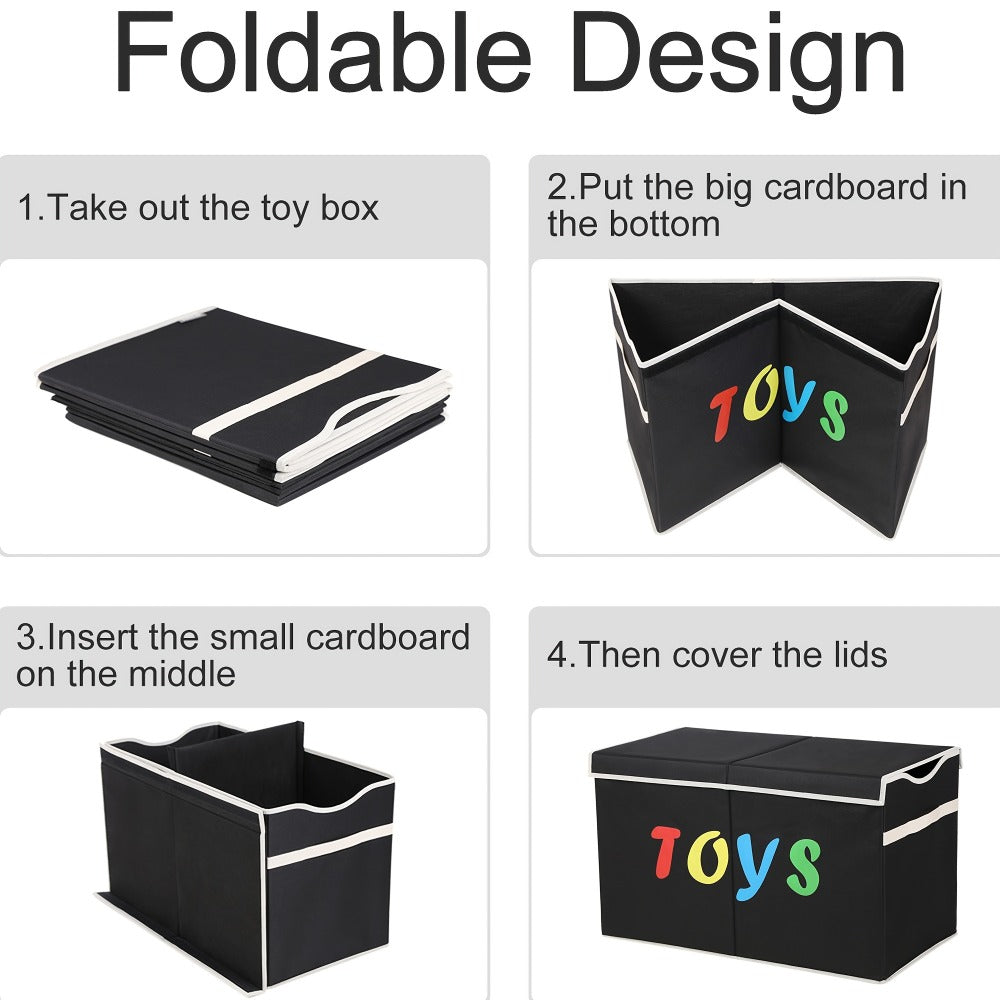 Extra-Large Kids Toy Storage Chest with Secure Lid, Large Toy Organizer Bin for Kids' Room detail image - detail view 11