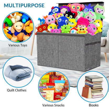 Extra-Large Kids Toy Storage Chest with Secure Lid, Large Toy Organizer Bin for Kids' Room detail image - detail view 5