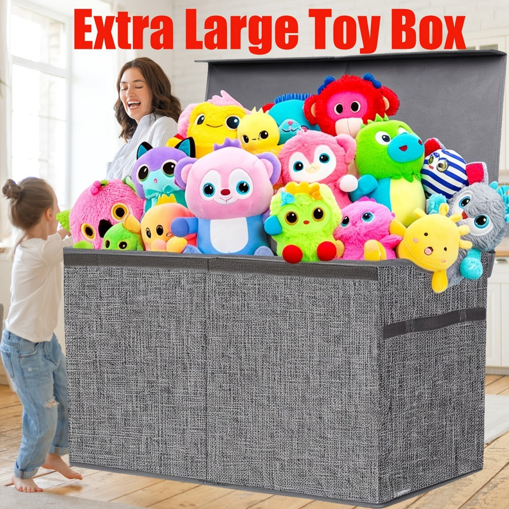 Extra-Large Kids Toy Storage Chest with Secure Lid, Large Toy Organizer Bin for Kids' Room detail image - detail view 7