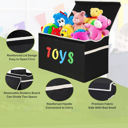 Extra-Large Kids Toy Storage Chest with Secure Lid, Large Toy Organizer Bin for Kids' Room detail image - detail view 8
