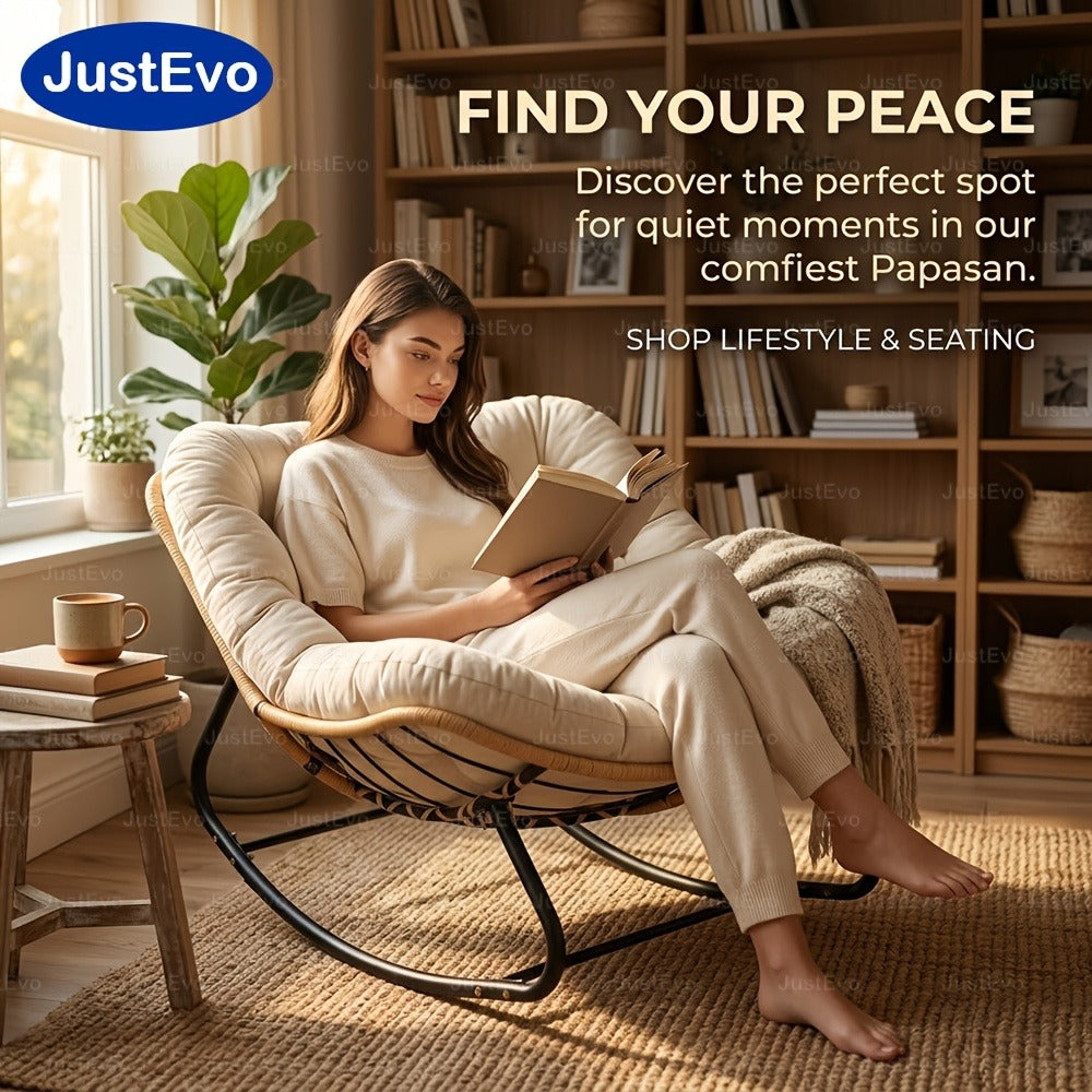Recliner Chair, Extra Large Rocking Ergonomic Design Adjustable Headrest Cushioned Seat shown in the main product view