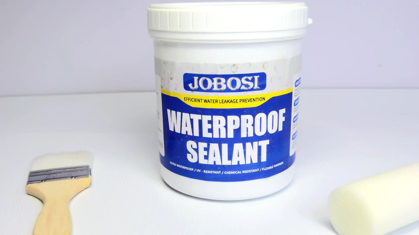 Waterproof Sealant Liquid Glue 32oz 1KG Leak Repair Agent – Indoor Outdoor Waterproof Coating for Roof Basement Wall Pipe Crack Sealing, Transparent & Black, Strong Adhesive Waterproof Repair Glue