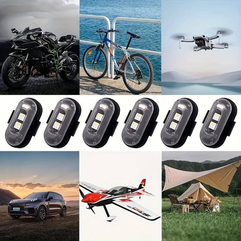 2/4/6/8 LED Lights with Remote Control, 8-color USB Charging High Brightness LED Lights, Mini Bike Lights, Ideal Gift for Car, Drone, Motorcycle, And Bicycle Drivers