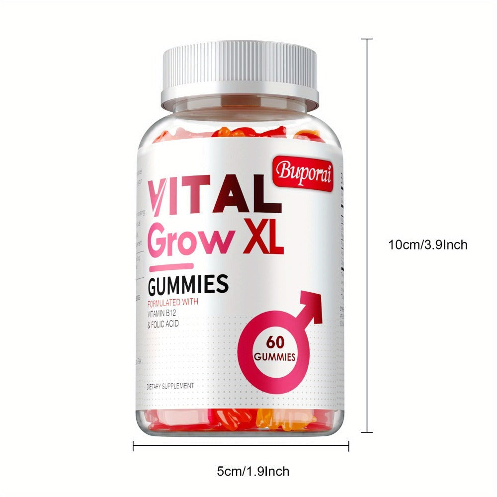 Men's Vitality Gummies 60ct – Sodium, Calcium & Magnesium Formula – Daily Support for Male Health, Muscle Function & Energy – Easy-to-Take Wellness Gummies for Men