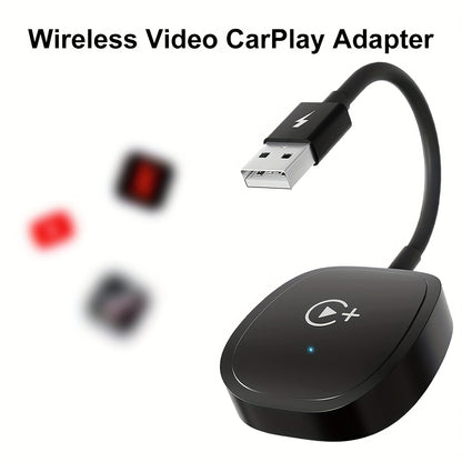 Wireless CarPlay Adapter/ Android Auto Dongle Supports Stream Media Play, Videos/music/navigation/phone Call By Wireless.Plug & Play Dongle Suitable for iPhone IOS 10+ / Android Phone