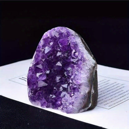 Amethyst Crystal Cave Cluster Natural Uruguayan Polished Edges Geode Home Office Decor Meditation Healing Crystal Birthday Holiday Hanukkah Thanksgiving Gift