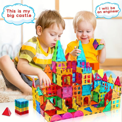 Toddler Magnetic Tiles 34 Piece Starter Set – STEM Magnetic Building Blocks for Kids Ages 3+, Creative Construction Toy for Boys & Girls, Birthday Christmas Gift