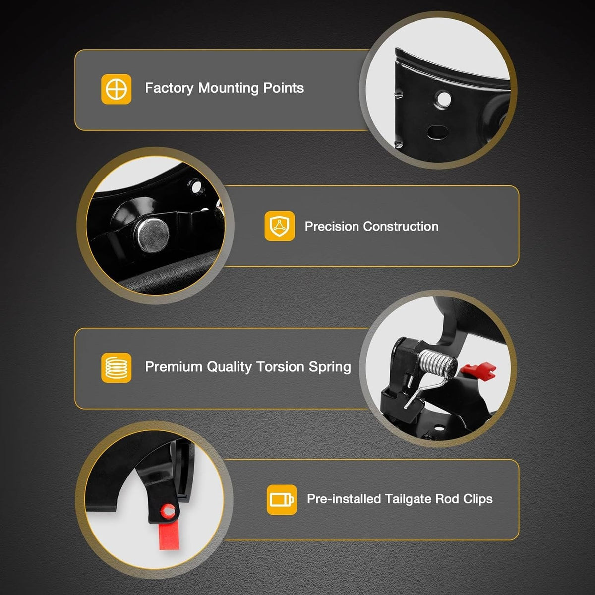 Tailgate Handle Latch And Bezel Trim with Rod Clips Compatible with Chevy Silverado And for GMC Sierra Models from 1999 to 2007, Including Truck Additions And Replacement Parts for Various Latch Numbers