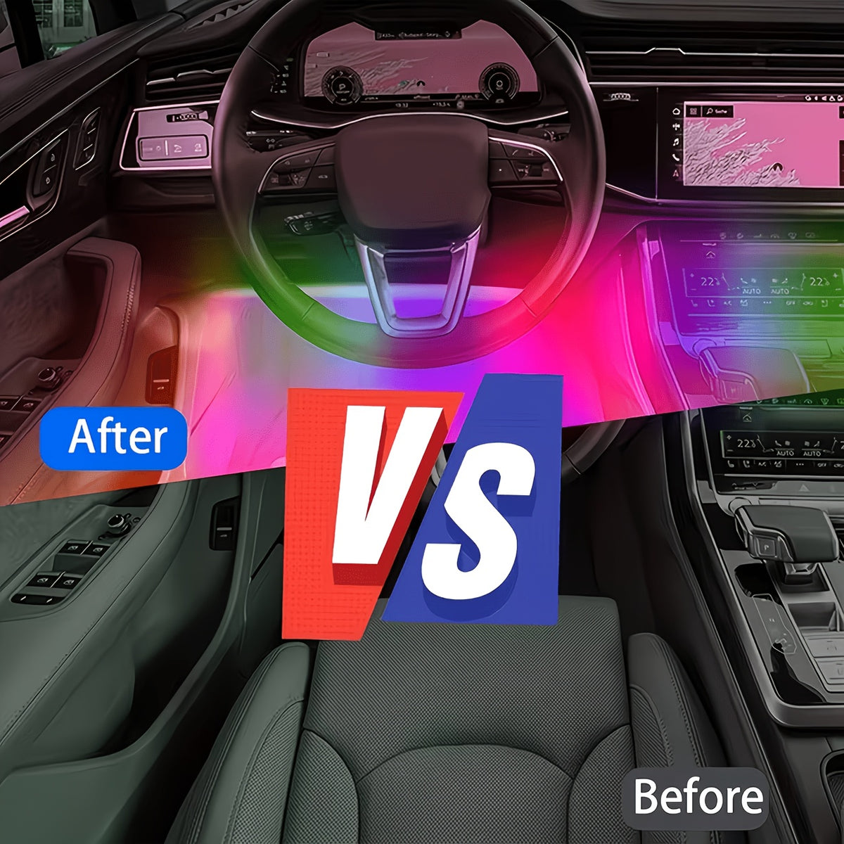 RGB Car Interior Bluetooth USB Light Strip with Wireless Remote And APP Control, 4pcs Dashboard Foot Mood Light Kit, Music Mode, Suitable for Vehicle Interior, SUV, Truck