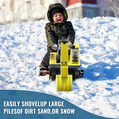 Kids Ride On Excavator Toy Large Beach Sand Digger with Working Scoop Arm – Outdoor Engineering Construction Toy for Toddlers Ages 2-6, Parent Child Interactive Sandbox Play, Birthday Christmas Gift Boys Girls