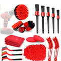 Car Detailing Brush Set, Car Detailing Kit, Car Detailing Brushes, Car Cleaning Kit, Car Windshield Cleaning Tool, Professional Car Care kit - Car Wash Brush kit for Interior Exterior Wheels