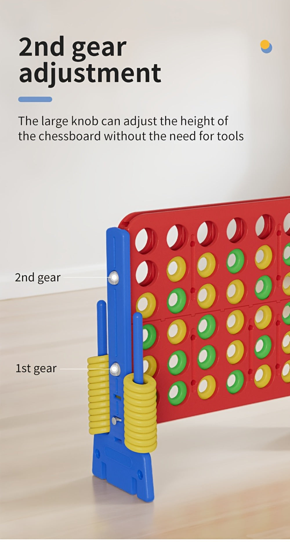 Height Adjustable Giant Connect 4 Game 33–37 Inch – Jumbo 4-in-a-Row Outdoor Yard Game with Quick Release Slider for Teens, Adults & Families, Indoor Outdoor BBQ Birthday Party Tailgate Game Set, Blue Red