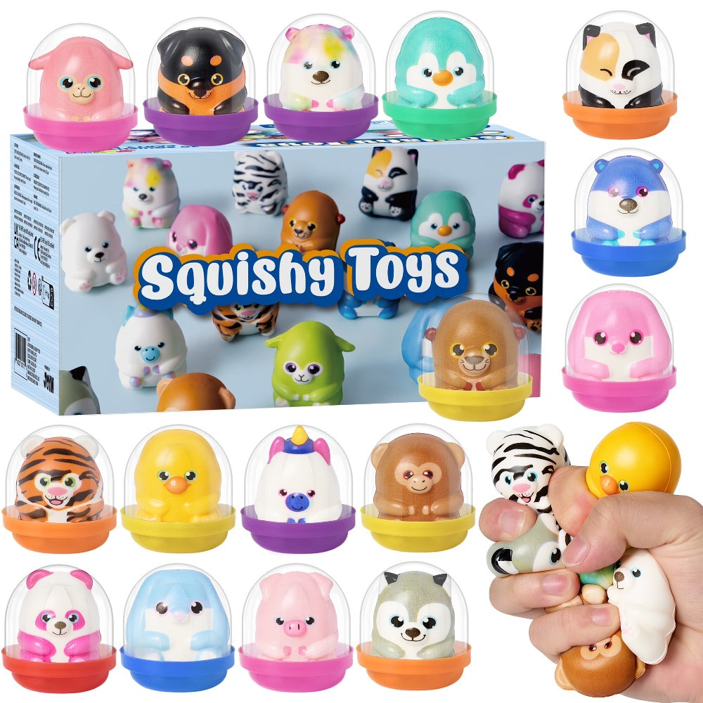 Mochi Squishy Toys 20 Pack – Slow Rising Cute Animal Squishies Bulk Party Favors for Kids, Classroom Prizes, Birthday Goodie Bag Stuffers, Pinata Fillers, Halloween Valentine's Day Gifts