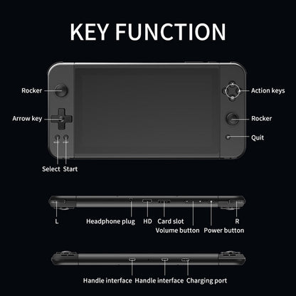 Powkiddy X70 Handheld Game Console – 7" IPS Large Screen 1024×600 HDMI Output Dual Player 3500mAh 20+ Emulators Retro Gaming System