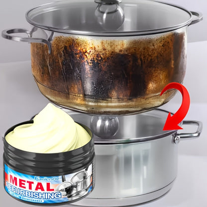Heavy Duty Oven and Cookware Cleaning Paste with Frosted Sponge 1.01oz - Quickly Removes Stubborn Scorch Marks Grease & Oil from Pots Pans Stoves Ovens & Metal Surfaces, Metal Polishing Paste Kitchen Cleaner