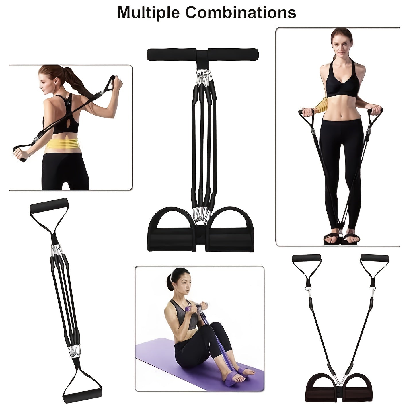 Foot Resistance Band System Multi-Level – Adjustable Tension with Handles for Full Body Workouts, Legs, Arms & Core Training, Home Gym Fitness Equipment for Men & Women