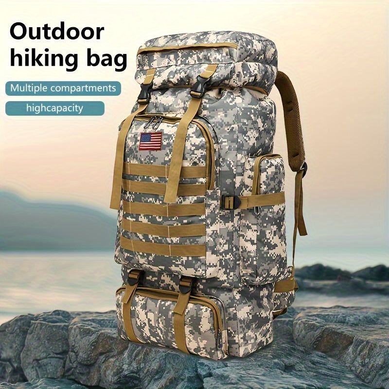 Military Hiking Backpack 80L – Tactical 3-Day Assault Pack Oxford Fabric DIY System for Camping Hunting Travel Unisex