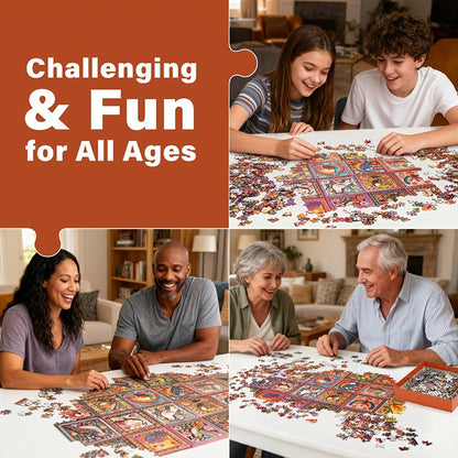 1000 Piece Bird Puzzle for Adults Bird Crochet Design – Challenging Animal Jigsaw with Letters on Back, Family Game Night Home Decoration Wall Art, Birthday Christmas Gift for Bird Lovers Men & Women