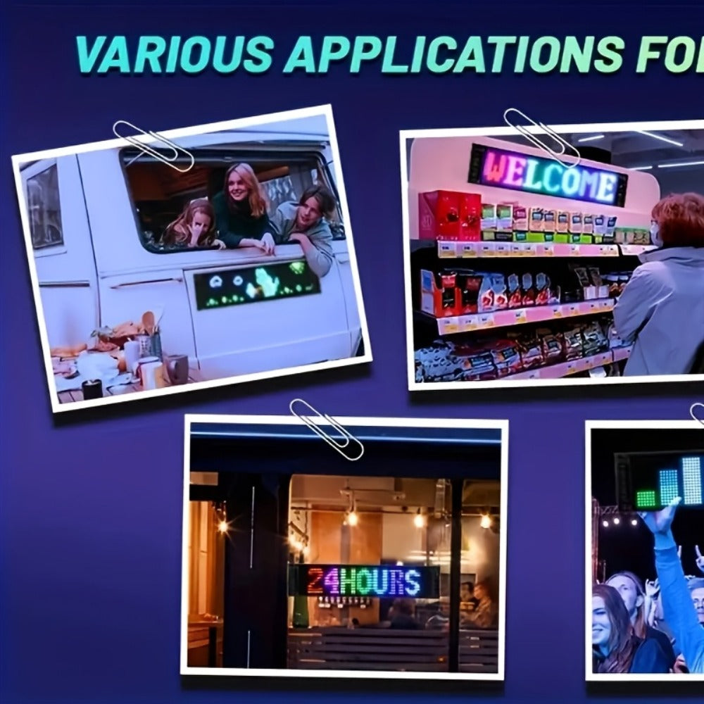 Flexible LED Display Screen Programmable Text & Animation, App & Remote Control, High-Definition RGB Matrix Panel for Any Curved Surface, Unique Gift for Friends & Family, Home Office Party Decoration