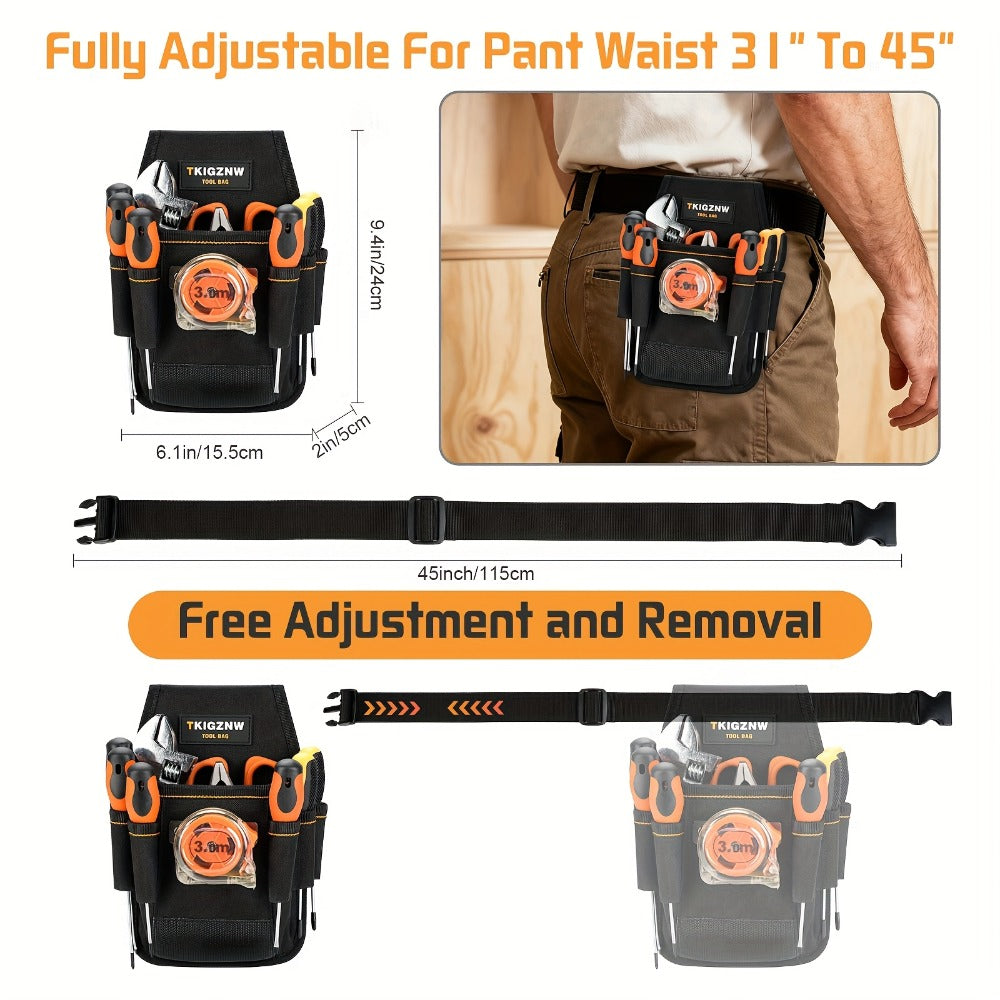 Tool Bag Heavy Duty 7-Pocket PVC Organizer for Mechanics & Electricians – Multi-Pocket Hand Tool Storage Bag, Portable Jobsite Toolbag for Plumbers, Contractors & DIY