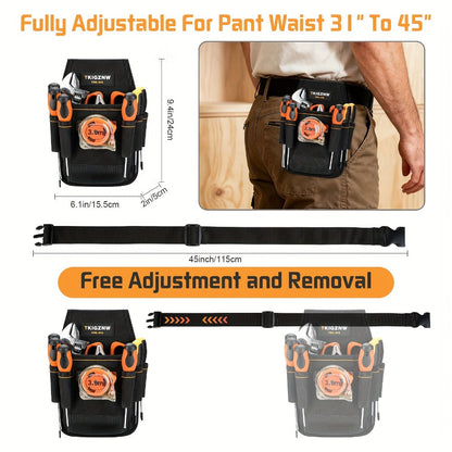 Tool Bag Heavy Duty 7-Pocket PVC Organizer for Mechanics & Electricians – Multi-Pocket Hand Tool Storage Bag, Portable Jobsite Toolbag for Plumbers, Contractors & DIY