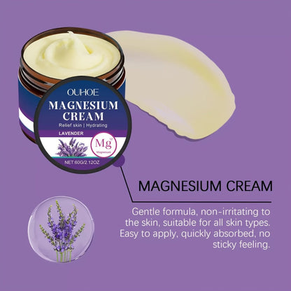 Magnesium Lavender Body Cream BOGO Buy One Get One Free - Plant Squalane Muscle Relief Massage Lotion Long-Lasting Hydration for Athletes Seniors Daily Moisturizer
