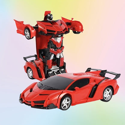 Transforming RC Robot Car for Kids 2.4GHz – One-Button Deformation Stunt Car 360 Drift LED Lights, Remote Control Toy Gift for Boys Ages 3 4 5 6 7 Birthday Easter Christmas (Red/Blue/Yellow)