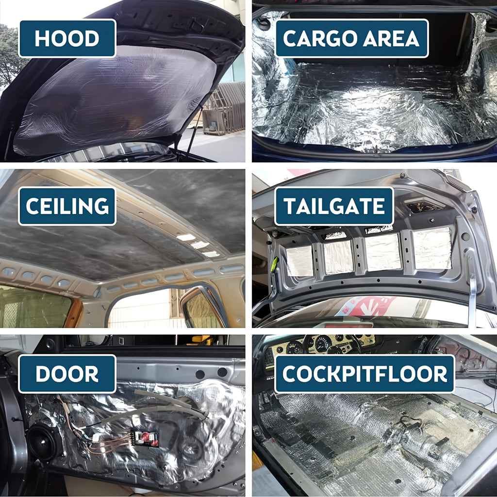 60"x40" Sound Deading Material 275Mil(7mm) for Cars Thermal Insulation And Car Sound Deadening Material Strong Back Adhesive Car Insulation Heat And Sound Deadener Mat for Automobile Hoods, Hoods, Doors, And Trunks