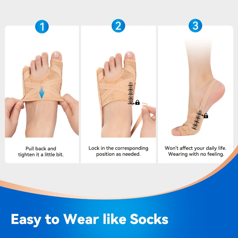 Bunion Corrector Toe Separator Splint Brace – Adjustable Big Toe Straightener for Women & Men, Day & Night Wear, Left & Right Foot