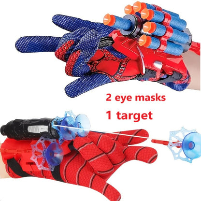 Wrist Spider Web Shooter Toy for Kids & Teens – Superhero Web Launcher Set with Eye Mask Target & Water Gun, Outdoor Party Gift Boys Halloween Easter Birthday