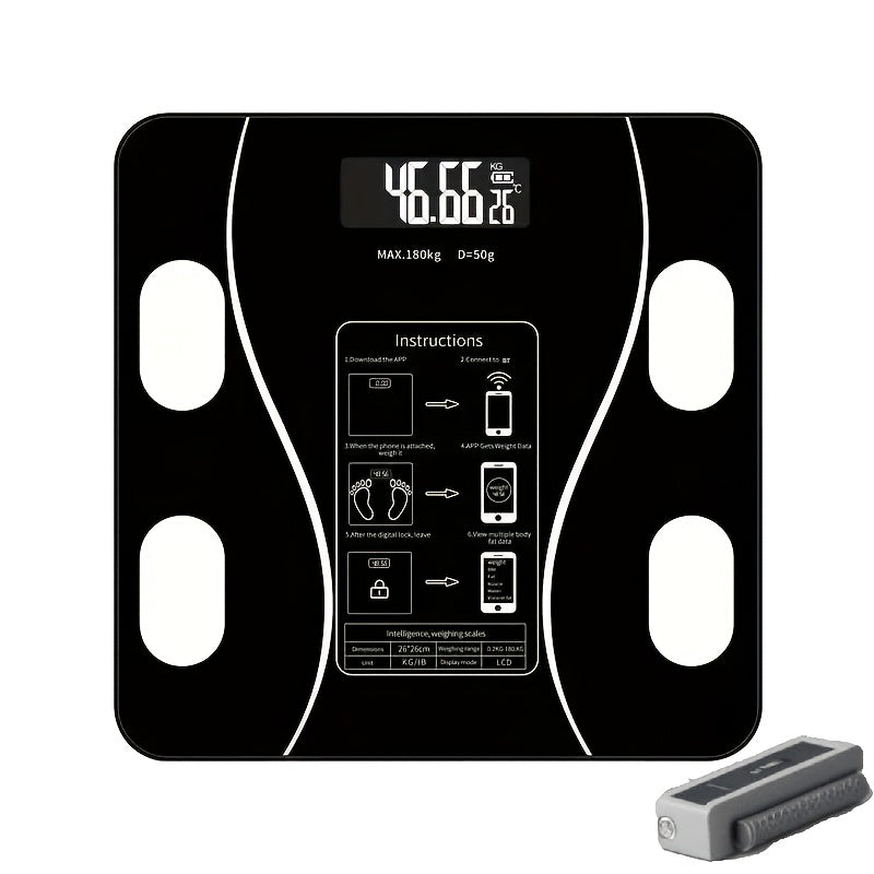 Digital Bathroom Scale 396lb – High-Precision Body Fat Scale with HD LCD Display, Temperature Reading, kg/lb Switch, Extra-Wide Platform, Electronic Body Weight Scale for Home & Bathroom, Multiple Styles