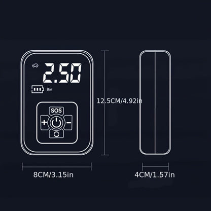 Portable Tire Inflator Air Compressor 150PSI 100W Cordless 4000mAh Digital Display 5 Modes USB-C Fast Charge for Car Motorcycle Bicycle Ball Auto Shut-Off Yellow Blue Black Silver