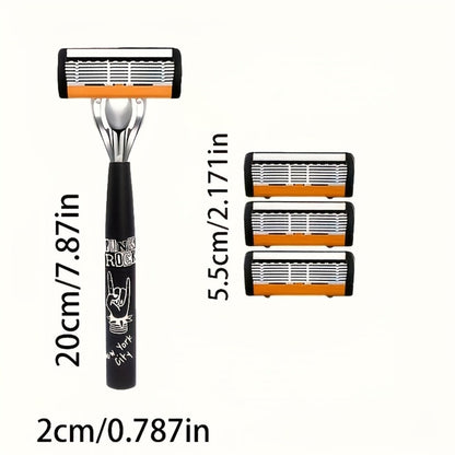 Safety Razor Kit 2 Handles 72 Double Edge Replacement Blades - Classic Wet Shaving Razor Set with Non-Slip Ergonomic Grip for Close Clean Shave Men Face Neck Head Body Grooming