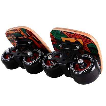 Split Drift Skateboard with PU Wheels & High-End Bearings | 7-Layer Maple Deck Anti-Slip Portable Roller Road Drift Skates Plate – Flexible Lightweight Design for Tricks & Street Skating (2 Styles)