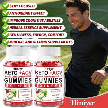 Apple Cider Vinegar Gummies with Pomegranate, Beet Juice & Vitamin B12 — Keto ACV Gummies for Weight Management, Digestion, Energy & Gut Health, Vegan Probiotic Formula, 60 Gummies for Women & Men