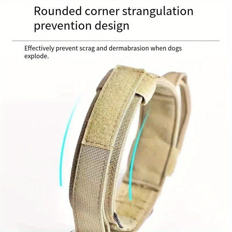 Tactical Dog Collar with Handle Quick-Release Metal Buckle Heavy Duty Nylon Wide Fit for Training Outdoor Adventures Medium Large Dogs M L XL 6 Colors