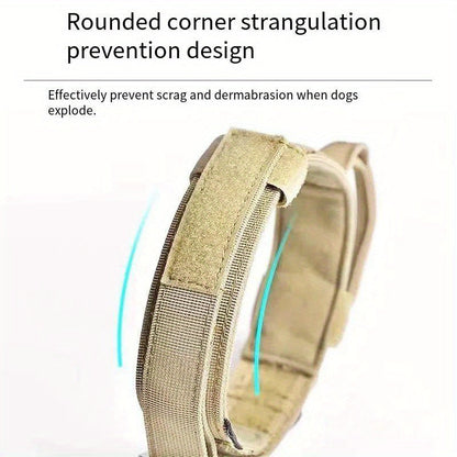 Tactical Dog Collar with Handle Quick-Release Metal Buckle Heavy Duty Nylon Wide Fit for Training Outdoor Adventures Medium Large Dogs M L XL 6 Colors