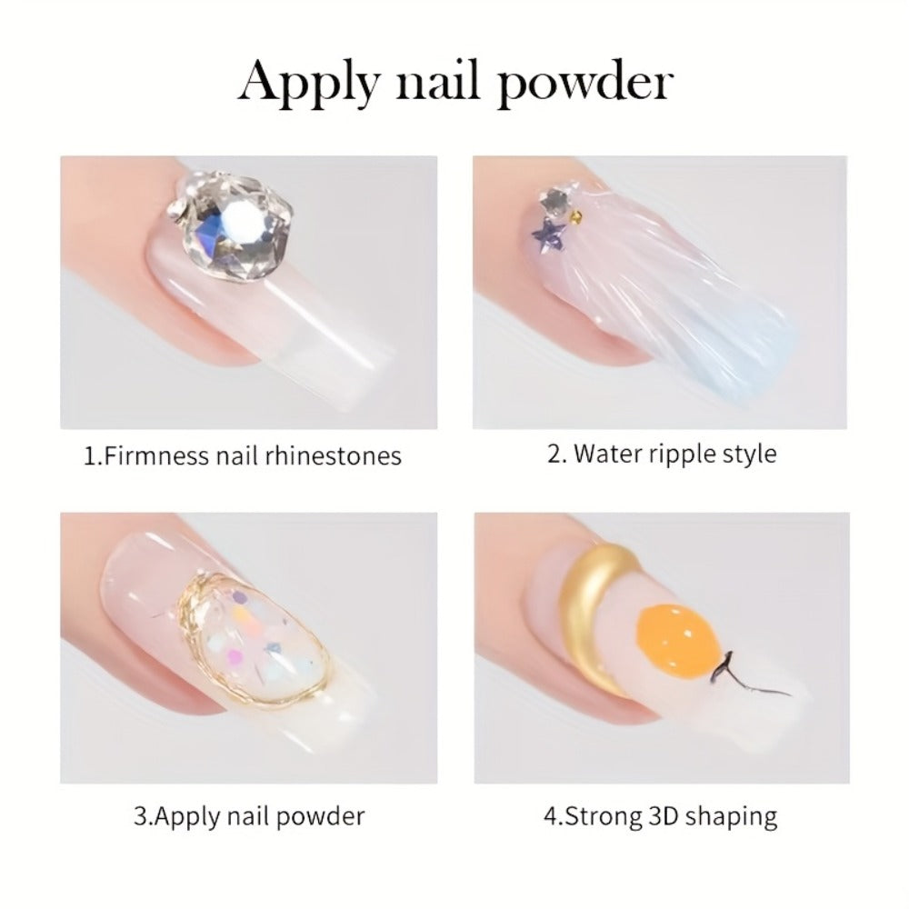 Rhinestone Glue Gel 2pcs Strong Bond 1.01oz Each – Professional Nail Charm Adhesive for 3D Gems, Crystals & Bling Decorations, Long-Lasting Water-Resistant Clear Gel Formula for DIY & Salon Nail Art