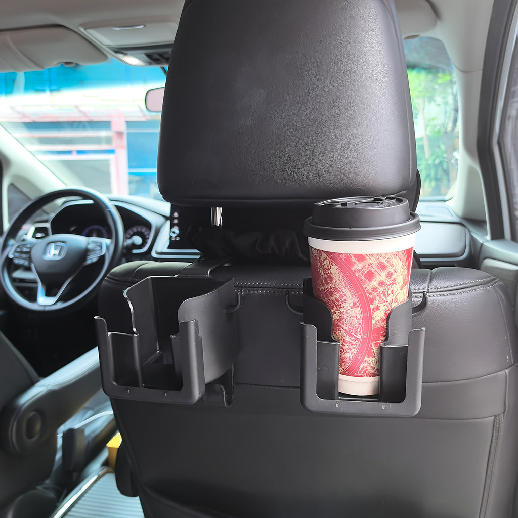 Set of 2 Versatile Car Seat Back Organizers Featuring a Cup Holder, Phone Holder, And Hook - Compatible with Most Vehicle Models, Capable of Holding Water Bottles, Milk Tea Bags, Trash Bags, And Glasses, Designed for Car Storage