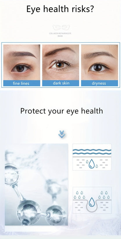 Collagen Eye Mask with Shea Butter & Avocado Oil - Hydrating Under Eye Patches for Dark Circles, Puffiness & Fine Lines, Deep Firming Eye Care 3 Boxes