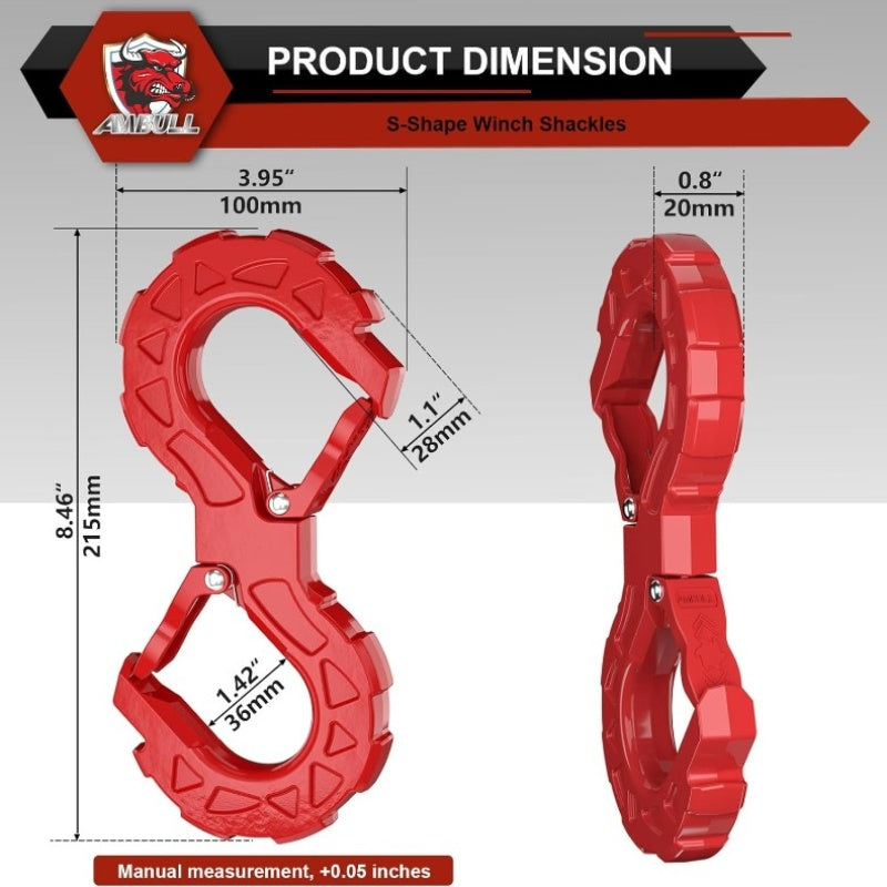 1pc 3/8-inch Trailer Hitch, Off-road Recovery Winch Hook, 35, 000-pound Capacity Trailer Shackle, G80-grade Heavy-duty One-piece Winch Quick-release Shackle, Suitable For RVs, Off-road Vehicles, And Passenger Cars; Available In Red, Black, And Green