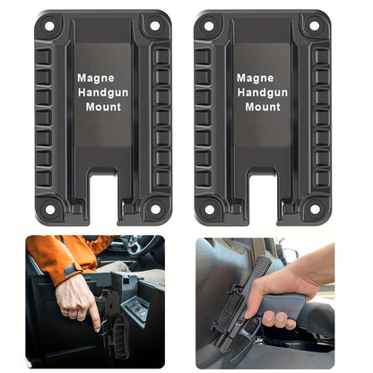 Magnetic Gun Holder Mount 2-Pack – Strong Concealed Pistol Magnet for Car, Truck, Desk, Bedside, Under Counter, Wall & Safe, Fast Draw Handgun Holster